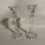 Art Deco  Candlesticks Lead Crystal Cut Glass