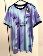 Replica Arsenal Away Shirt Purple Adult Size L (tag says 2XL)