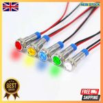 6mm LED Waterproof Metal Indicator Light With Wire 6V 12V 24V 220V Signal Lamp
