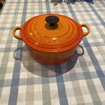 Le Creuset Casserole Dish/Dutch Oven 20cm round 10cm deep Orange good condition