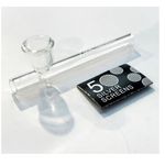 D&K Glass Smoking Clear Tobacco Pipe & 5 Free Screens 1,2,3,6,12,24