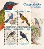 Liberia 2019 - Cukoostrike Birds - Sheet of 4 stamps - Scott #3314 - MNH