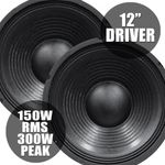 Pair Of 12" Drivers Replacement 12 inch Speaker Cabinet Woofer Driver 300W 8Ohms