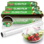 30-180M Cling Film Food Wrap 300mm Catering Kitchen Easy Cut Large Refill Rolls