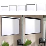 60~120'' Manual Screen Wall Pull Down Projector Screen 4:3/16:9 Home Cinema Matt