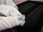 Oval Cut 1.0ct Diamond Earrings Silver
