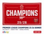 ARSENAL PREMIER LEAGUE CHAMPIONS 25/26 FLAG/BANNER - 5x3ft - UK Seller