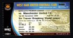 West Ham United v Manchester United 2009-2010 Premier League Ticket 05/12/2009