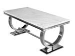 Arianna 1.8m White Real Marble Dining Table