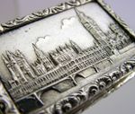 ENGLISH CAST SOLID STERLING SILVER HOUSES of PARLIAMENT CASTLE TOP BOX 1992
