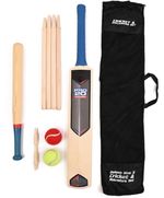 2-in-1 Size 3 Cricket & Rounders Complete Set With Mesh Carry Bag Garden Games