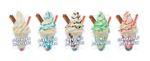 Screwball Ice Cream Stickers Set of 5 Flavours - 15cm high die cut vinyl decals 