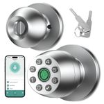 Fingerprint Door Lock, smart knob with and keypad Silver