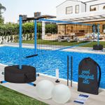 Pool Volleyball Net Set for Inground/Above Ground Pools with Sand-Filled Weighte