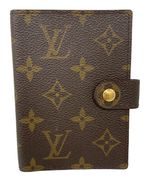 LOUIS VUITTON Monogram Canvas Small Agenda Cover M63028 Brown France Auth