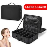 Extra Large Vanity Case Beauty Box Make up Jewelry Cosmetic Nail Storage Box UK