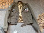 ORIGINAL WWII US ARMY OFFICER CLASS A "CHOCOLATES" IKE JACKET-44L LARGE LONG