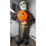 Michael Myers Halloween Inflatable Yard Decoration with Pumpkin and Lights