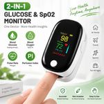 2-In-1 Fingertip Blood Glucose And Oxygen Monitor Spo2 Glucose Meter Pulse Rate
