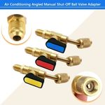 R410A R22 Angled Shut Off Ball Valve 1/4 SAE AC Refrigerant Charging Adapter