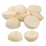 30Pcs Half Wood Beads, 50mm Unfinished Hemisphere Balls Round Natural Beads