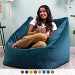 Adults Velvet Armchair Bean Bag Chair Luxury XL Beanbag Large Living Room Seat