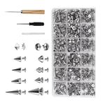 455PCS DIY Spikes and Studs for Denim Jacket Punk Accessories with Awl Tool