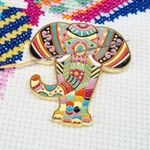 Mandala Elephant Needle Minder, Enamel Needle Minder, Magnet by Meloca Designs