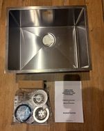Rangemaster KUBE50/ Stainless Steel Undermount/Inset Sink 540x440 Waste Kit