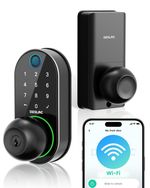 DESLOC D212 Fingerprint Door Knob with WiFi, Smart Keypad Lock for Black