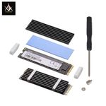 Full Aluminum Heatsinks for PCIe NVMe M.2 2280 SSD with Silicone Thermal Pad, UK