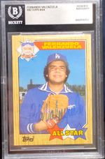 1987 TOPPS #604 FERNANDO VALENZUELA AUTOGRAPHED DODGERS CARD (BECKETT)