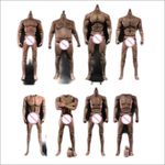 1/6 Male Muscular Body Black Asian Action Figure Strong Fat Slim For 12inch Doll