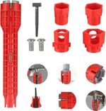 14-in-1 Faucet and Sink Wrench Tool Set - Multifunctional Plumbing Spanner Kit