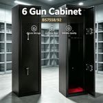 6 Gun Cabinet Safe Rifle Firearm BS7558/92 Police Approved Heavy Steel Lockable