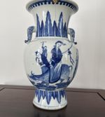 Chinese Kangxi style Blue and White Porcelain Vase,  Qing Dynasty