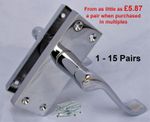 Door Handles Victorian Scroll Internal Polished Chrome handles 1-15 Size 118MM