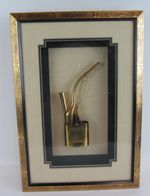 Vintage Antique Traditional Chinese Brass Engraved Water Smoking Pipe In Frame