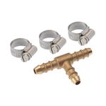 Official Calor 8mm Gas Hose Nozzle Tee and 3 Jubilee Clips - 5 Year Guarantee