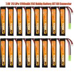 7.4V 1200mAh Airsoft LiPo Battery 25C Mini Tamiya Connector for Airsoft Model UK