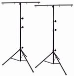 2 x Lighting Stands with T-Bar for DJ, Stage or Photography Lights Height 2.7M