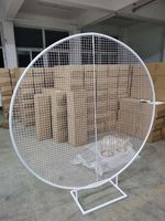 6ft (180cm) White Metal Wedding Moongate Mesh Frame Backdrop Stand Balloons