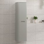 Venice 1400mm Matt Dove Grey Tallboy 2-door Cupboard Furniture Cabinet Unit