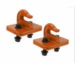 2x Bucket Lifting Hook Plates w/ Bolts 7.5T 107.5mm x 82mm Orange