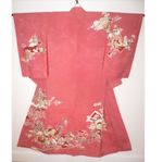 1940s RARE SUPER AUTHENTIC JAPANESE KIMONO SILK HOUMONGI FORMAL KIMONO, FLORAL