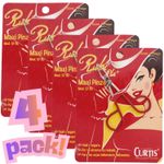 4 Pack CURTIS  Red Professional Eyebrow Scissor Tweezer Flat Tip  Made in Mexico