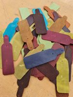 50 Assorted Leather Keyring Blanks