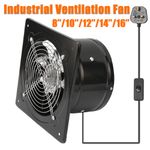 8"-16" Industrial Ventilation Extractor Axial Exhaust Commercial Air Blower Fan