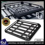 1.6 UNIVERSAL ALUMINIUM ROOF RACK BASKET TRAY LUGGAGE CARGO CARRIER BLACK 160 CM