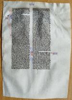 Original Manuscript Sheet Biblia Latina Parchment Initial (A) - 1250